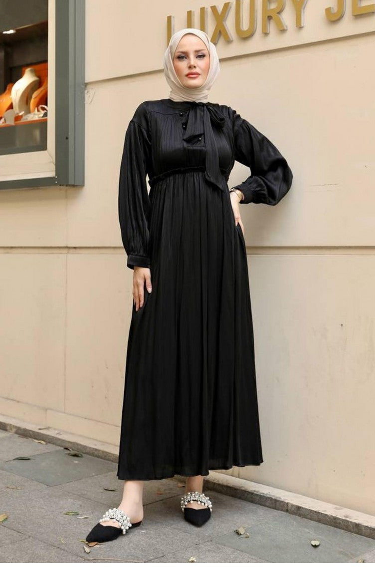 Black Hijab Evening Dress 