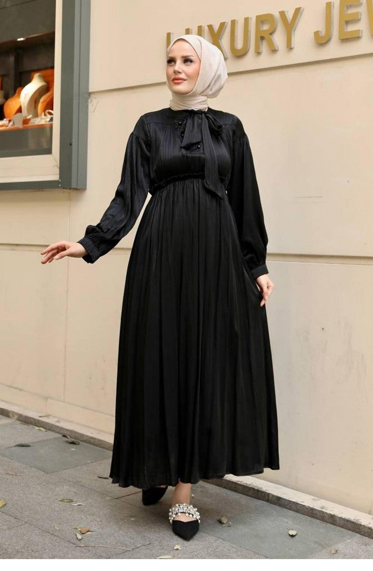 Black Hijab Evening Dress 