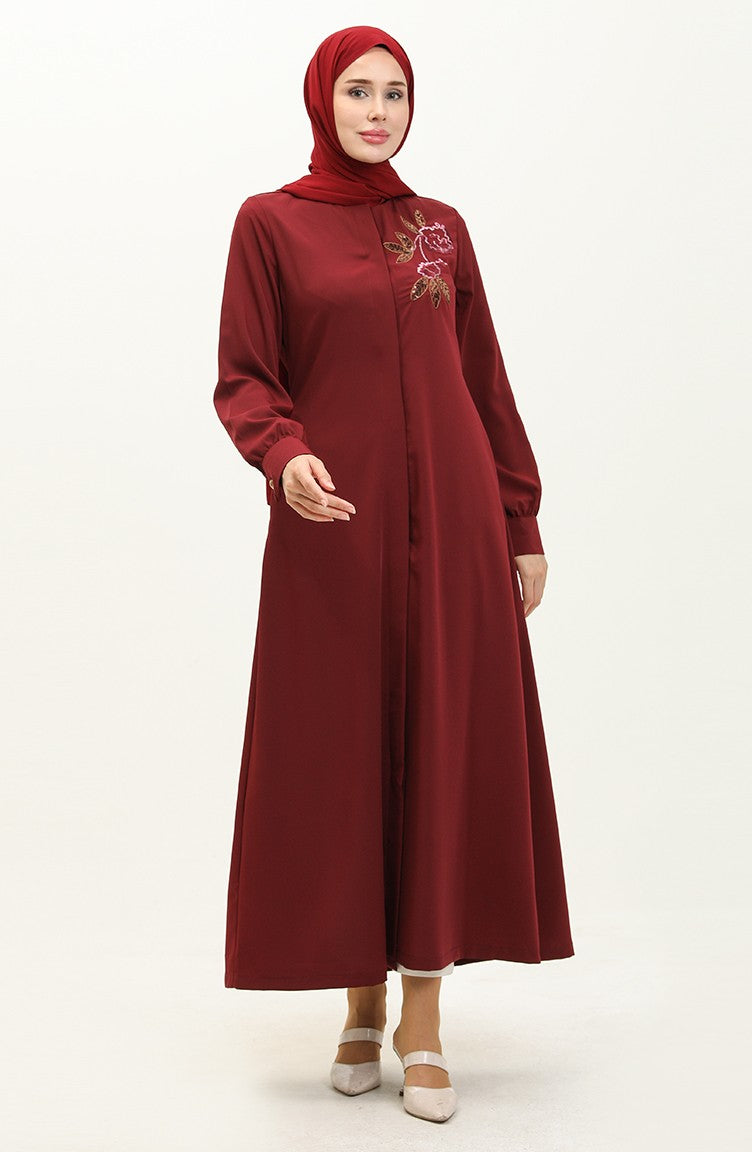 Claret Red Abaya 