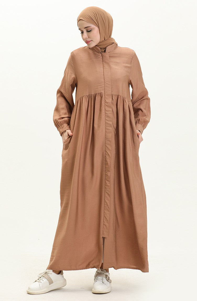 Aerobin Fabric Shirred Abaya