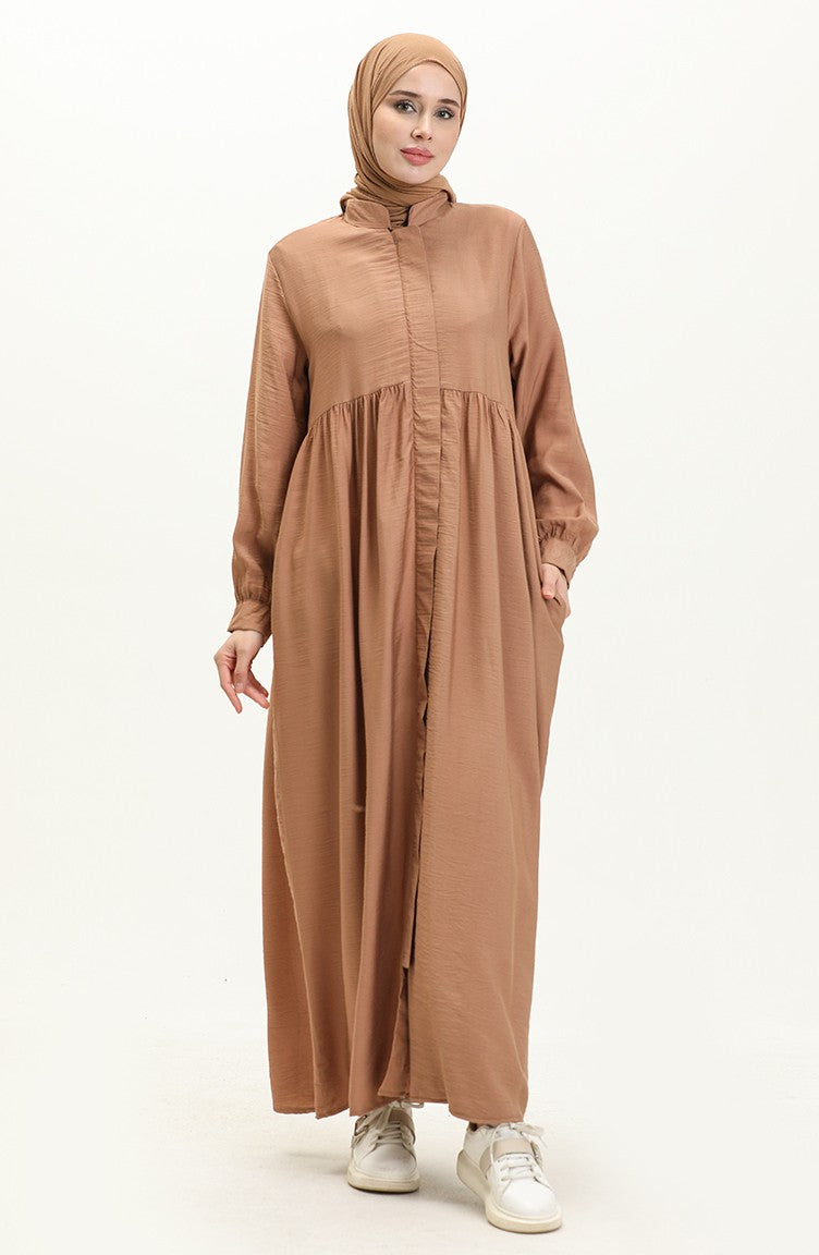 Aerobin Fabric Shirred Abaya