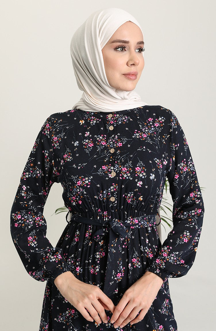 Navy Blue Hijab Dress
