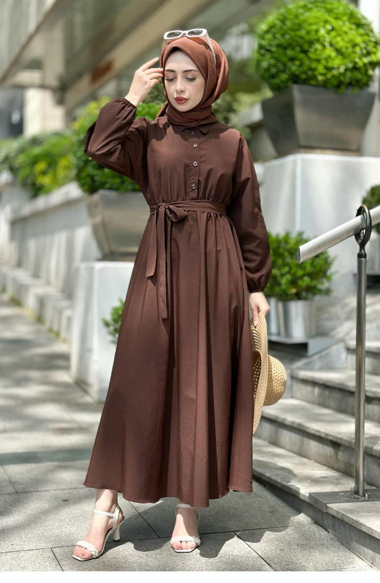 Brown Hijab Dress 
