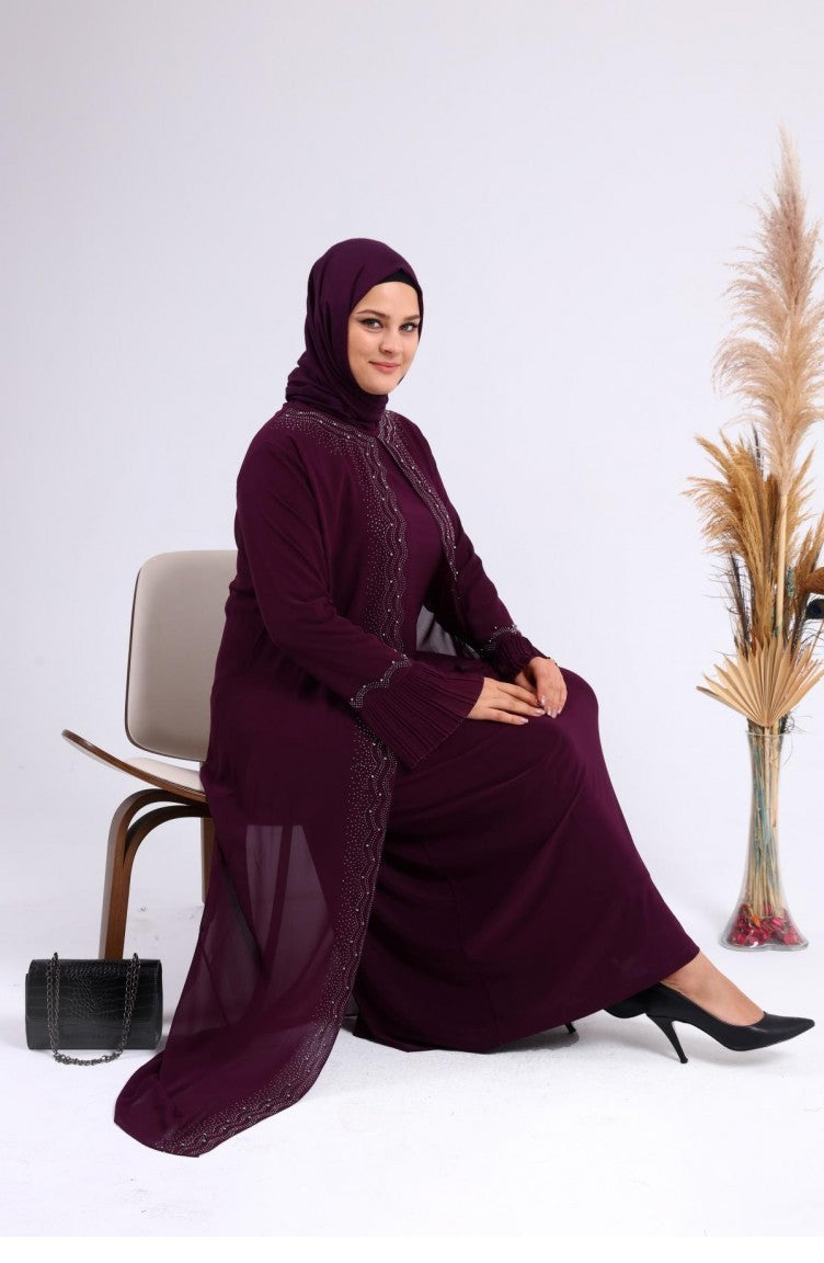 Plum Hijab Evening Dress